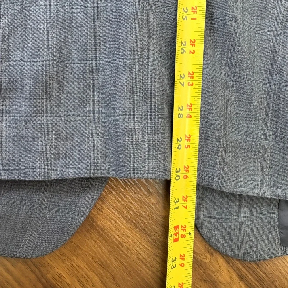 Joseph Abboud Nordstrom Blazer 44R Gray‎ Glen Plaid Wool Sport Coat Professional